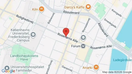 Andelsboliger til salg i Frederiksberg C - kort over placeringen