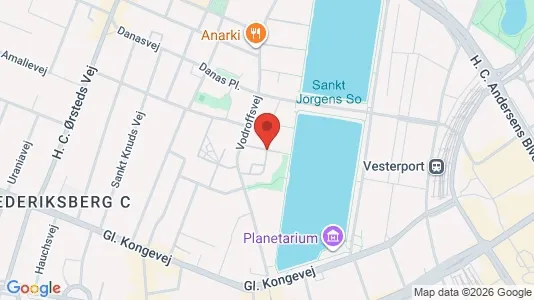 Andelsboliger til salg i Frederiksberg C - kort over placeringen