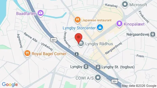 Andelsboliger til salg i Kongens Lyngby - kort over placeringen