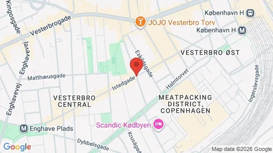 Andelsboliger til salg i Vesterbro - kort over placeringen