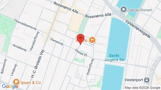 Andelsboliger til salg i Frederiksberg C - kort over placeringen