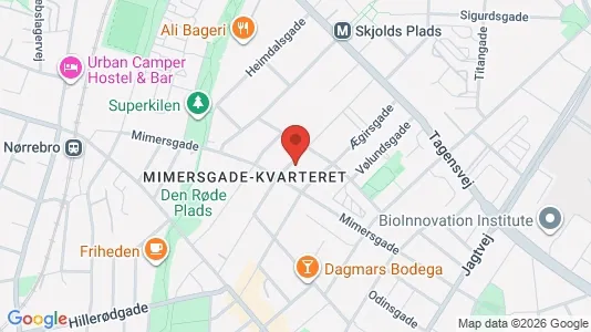 Andelsboliger til salg i Nørrebro - kort over placeringen