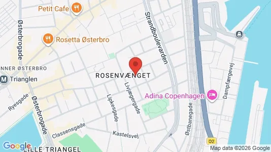 Andelsboliger til salg i Østerbro - kort over placeringen