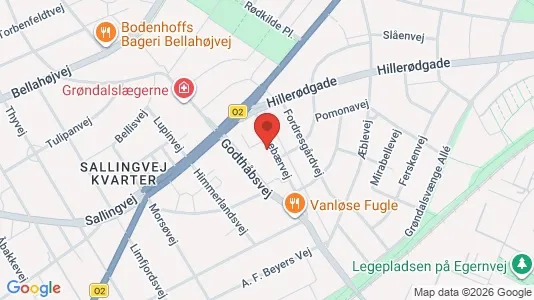 Andelsboliger til salg i København NV - kort over placeringen