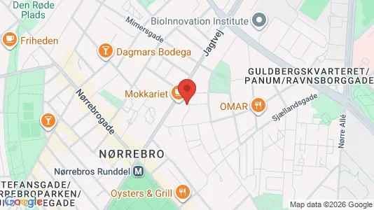Andelsboliger til salg i Nørrebro - kort over placeringen