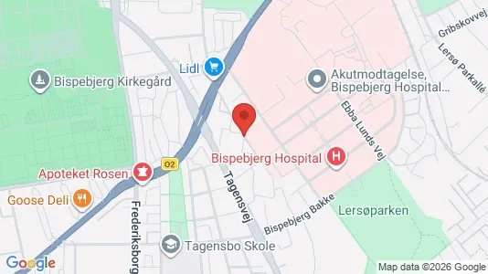 Andelsboliger til salg i København NV - kort over placeringen
