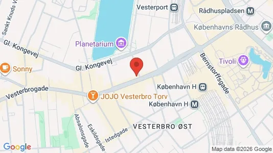 Andelsboliger til salg i Vesterbro - kort over placeringen