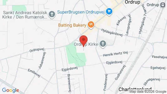 Andelsboliger til salg i Charlottenlund - kort over placeringen