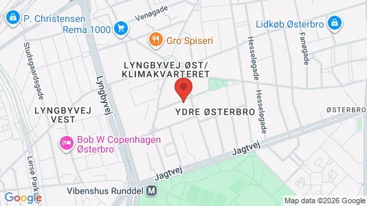 Andelsboliger til salg i Østerbro - kort over placeringen