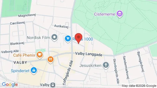 Andelsboliger til salg i Valby - kort over placeringen