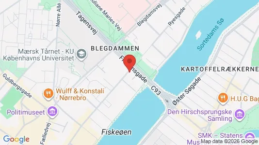 Andelsboliger til salg i Nørrebro - kort over placeringen