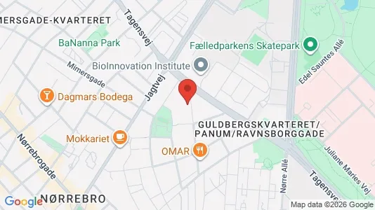 Andelsboliger til salg i Nørrebro - kort over placeringen