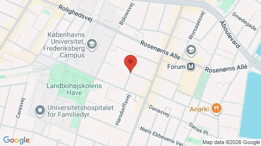 Andelsboliger til salg i Frederiksberg C - kort over placeringen