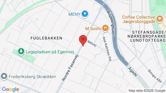 Andelsboliger til salg i Frederiksberg - kort over placeringen
