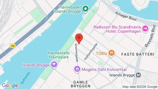Andelsboliger til salg i København S - kort over placeringen