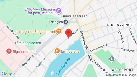 Andelsboliger til salg i Østerbro - kort over placeringen
