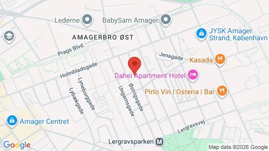 Andelsboliger til salg i København S - kort over placeringen
