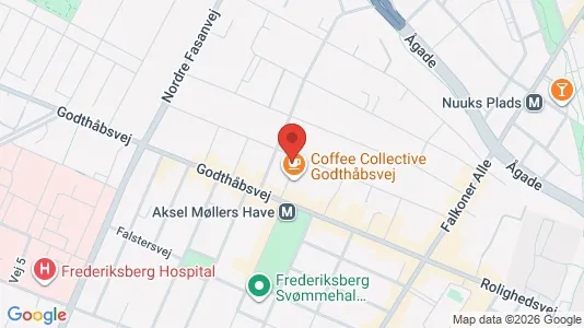 Andelsboliger til salg i Frederiksberg - kort over placeringen