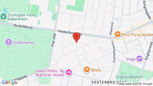 Andelsboliger til salg i Frederiksberg C - kort over placeringen