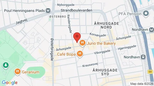 Andelsboliger til salg i Østerbro - kort over placeringen