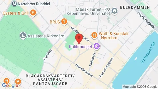 Andelsboliger til salg i Nørrebro - kort over placeringen