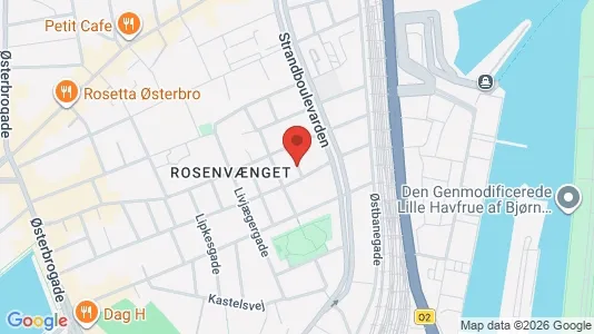 Andelsboliger til salg i Østerbro - kort over placeringen