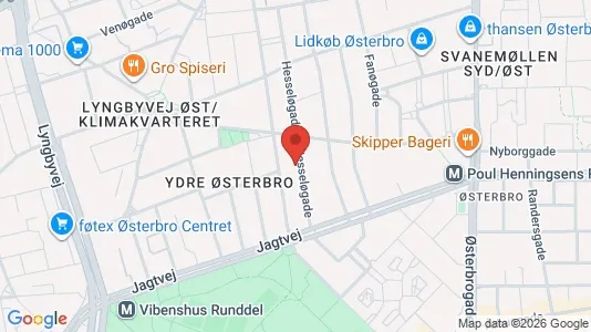 Andelsboliger til salg i Østerbro - kort over placeringen