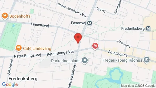 Andelsboliger til salg i Frederiksberg - kort over placeringen