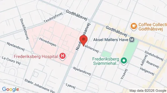 Andelsboliger til salg i Frederiksberg - kort over placeringen