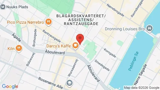 Andelsboliger til salg i Nørrebro - kort over placeringen