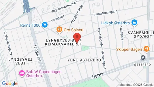 Andelsboliger til salg i Østerbro - kort over placeringen