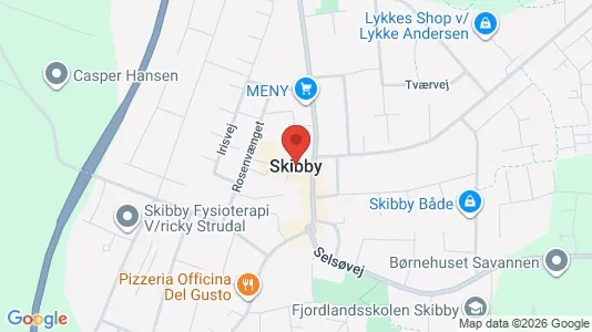Andelsboliger til salg i Skibby - kort over placeringen
