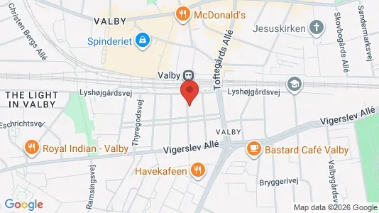 Andelsboliger til salg i Valby - kort over placeringen