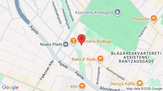 Andelsboliger til salg i Nørrebro - kort over placeringen