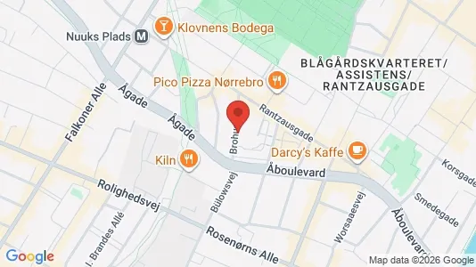 Andelsboliger til salg i Nørrebro - kort over placeringen
