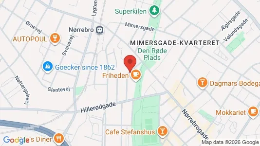 Andelsboliger til salg i Nørrebro - kort over placeringen