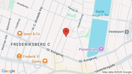 Andelsboliger til salg i Frederiksberg C - kort over placeringen