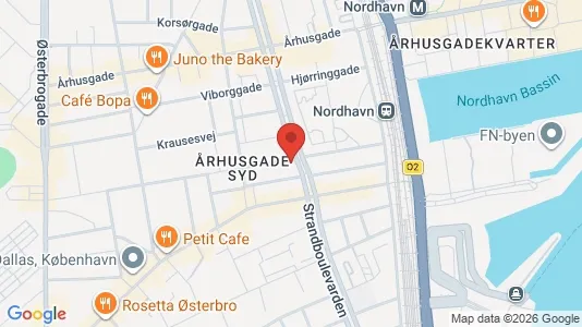 Andelsboliger til salg i Østerbro - kort over placeringen