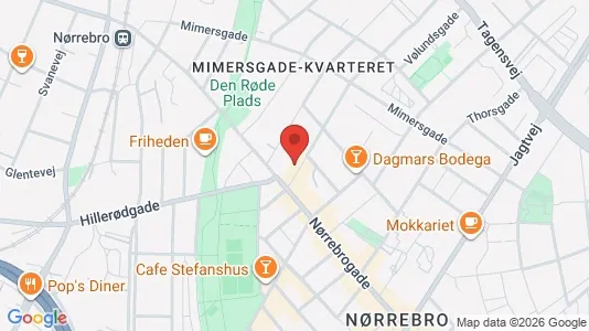 Andelsboliger til salg i Nørrebro - kort over placeringen