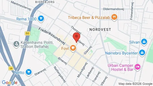 Andelsboliger til salg i København NV - kort over placeringen