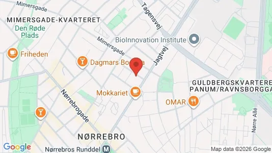 Andelsboliger til salg i Nørrebro - kort over placeringen