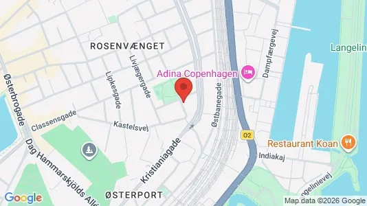 Andelsboliger til salg i Østerbro - kort over placeringen