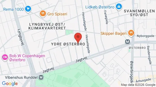 Andelsboliger til salg i Østerbro - kort over placeringen