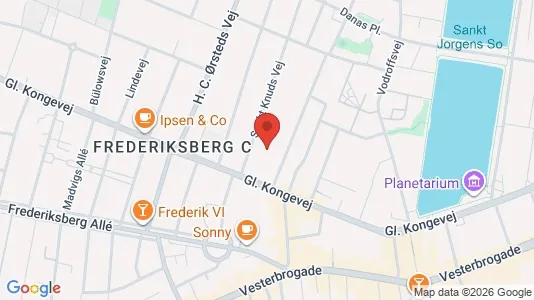 Andelsboliger til salg i Frederiksberg C - kort over placeringen