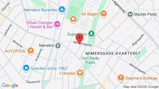 Andelsboliger til salg i Nørrebro - kort over placeringen