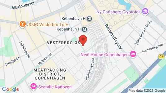 Andelsboliger til salg i Vesterbro - kort over placeringen
