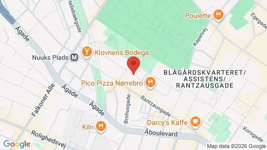 Andelsboliger til salg i Nørrebro - kort over placeringen