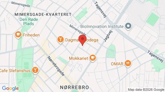 Andelsboliger til salg i Nørrebro - kort over placeringen