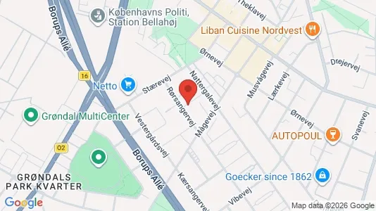 Andelsboliger til salg i København NV - kort over placeringen