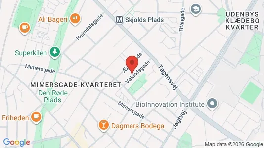 Andelsboliger til salg i Nørrebro - kort over placeringen